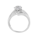 10K White Gold 1/2 cttw Diamond Cluster Ring (H-I Clarity, I2-I3 Color) - Size 6