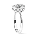 10K White Gold 3/8 Cttw Round-Cut Lab Grown Diamond Cluster Pear Promise Ring (G-H Color, VS2-SI1 Clarity) - Size 7