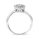10K White Gold 3/8 Cttw Round-Cut Lab Grown Diamond Cluster Pear Promise Ring (G-H Color, VS2-SI1 Clarity) - Size 7
