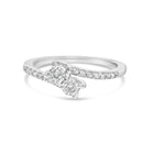 10K White Gold 1/4 Cttw Two-Stone Diamond Bypass Engagement Ring