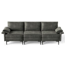 Large 3-Seat Sofa Sectional with Metal Legs for 3-4 people