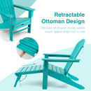 Patio HDPE Adirondack Chair with Retractable Ottoman