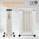 1500W Portable Oil Filled Radiator Heater with 3 Heat Settings