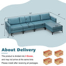 Modular L-shaped Sectional Sofa with Reversible Ottoman and 2 USB Ports