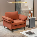 Modern Fabric Accent Armchair with Original Distributed Spring and Armrest Cushions
