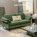 Modern Fabric Loveseat Sofa for with Metal Legs and Armrest Pillows