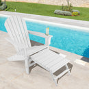 Patio HDPE Adirondack Chair with Retractable Ottoman