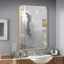 Metal Framed Bathroom Mirror with Rounded Corners