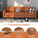 3-Seat Sectional Sofa Couch with Armrest Magazine Pocket and Metal Leg