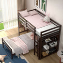 Twin Over Twin Loft Bunk Bed with Bookcase