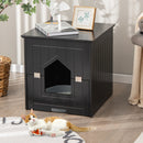 Cat Litter Box Enclosure with Flip Magnetic Half Door