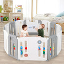 14 Panels Kids Safety Activity Play Center with Drawing Board