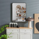Metal Framed Bathroom Mirror with Rounded Corners