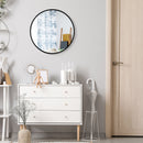 16-inch Round Wall Mirror with Aluminum Alloy Frame
