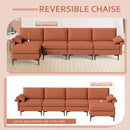Extra Large L-shaped Sectional Sofa with Reversible Chaise and 2 USB Ports for 4-5 People