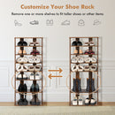 7-Tier Dual Shoe Rack Free Standing Shelves Storage Shelves Concise-Black