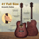 41 Inch Full Size Cutaway Acoustic Guitar Set for Beginner
