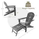 Patio HDPE Adirondack Chair with Retractable Ottoman