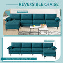 Extra Large L-shaped Sectional Sofa with Reversible Chaise and 2 USB Ports for 4-5 People