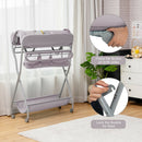 Baby Changing Table with Safety Belt and 4-side Defence-Gray