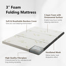 Portable Tri-fold Memory Foam Floor Mattress Topper Portable with Carrying Bag
