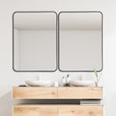 Metal Framed Bathroom Mirror with Rounded Corners