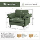 Modern Fabric Accent Armchair with Original Distributed Spring and Armrest Cushions