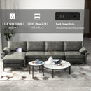 Extra Large L-shaped Sectional Sofa with Reversible Chaise and 2 USB Ports for 4-5 People