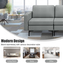 3-Seat Sectional Sofa Couch with Armrest Magazine Pocket and Metal Leg