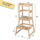 2-in-1 Multifunctional Toddler Step Stool with Safety Rail