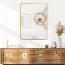 Metal Framed Bathroom Mirror with Rounded Corners