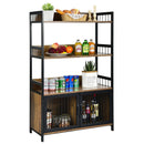 3-Tier Baker's Rack with Storage Cabinet-Rustic Brown