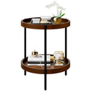 2-Tier Retro End Table with Bottom Shelf