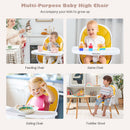 4-in-1 Convertible Baby High Chair Infant Feeding Chair with Adjustable Tray