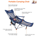Foldable Camping Chair with Reclining Backrest & Carry Bag