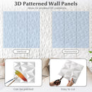 100-Pack 3D Wall Panels 12" x 12" PVC Interior Wall Decoration with Diamond Accent-White