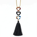 Inc Gold-Tone Resin Heart and Tassel Pendant Necklace, 30 + 3 Extender