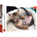 1000 Piece Jigsaw Puzzles, Cheerful Kitten, Puzzle of Animals, Cats, Kittens and Pets, Adult Puzzles, Trefl 10448