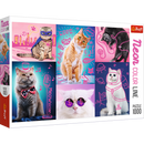 1000 Piece Jigsaw Puzzles, Super Cats, Neon Line, Adult Puzzles, Trefl 10581