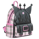 Sanrio Kuromi Flames and Plaid Mini-Backpack - Entertainment Earth Exclusive