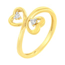 14KT Yellow Gold 1/20 ctw. Dual Heart Diamond Ring (K-L, I1-I2) - Size 7