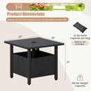 Outdoor Side Table with 1.89" Umbrella Hole Patio Umbrella Table Base Stand-Black
