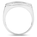 1.26 Carat Genuine Pink Sapphire and White Sapphire .925 Sterling Silver Ring
