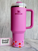 Floral Pink Pumpkins Tumbler Boot