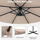 10 Feet Patio Cantilever Umbrella with Cover Tilt Adjustment and Ruffled Edge
