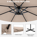 10 Feet Patio Cantilever Umbrella with Cover Tilt Adjustment and Ruffled Edge