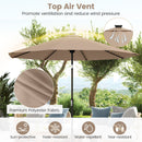 10 Feet Solar Patio Umbrella with 96 Multi-Colored Flowing LED Lights and Tilt Adjustment