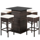 5 Pieces Patio Rattan Bar