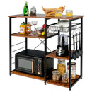 Industrial Kitchen Baker's Rack Microwave Shelf with 6 Hooks
