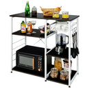 Industrial Kitchen Baker's Rack Microwave Shelf with 6 Hooks